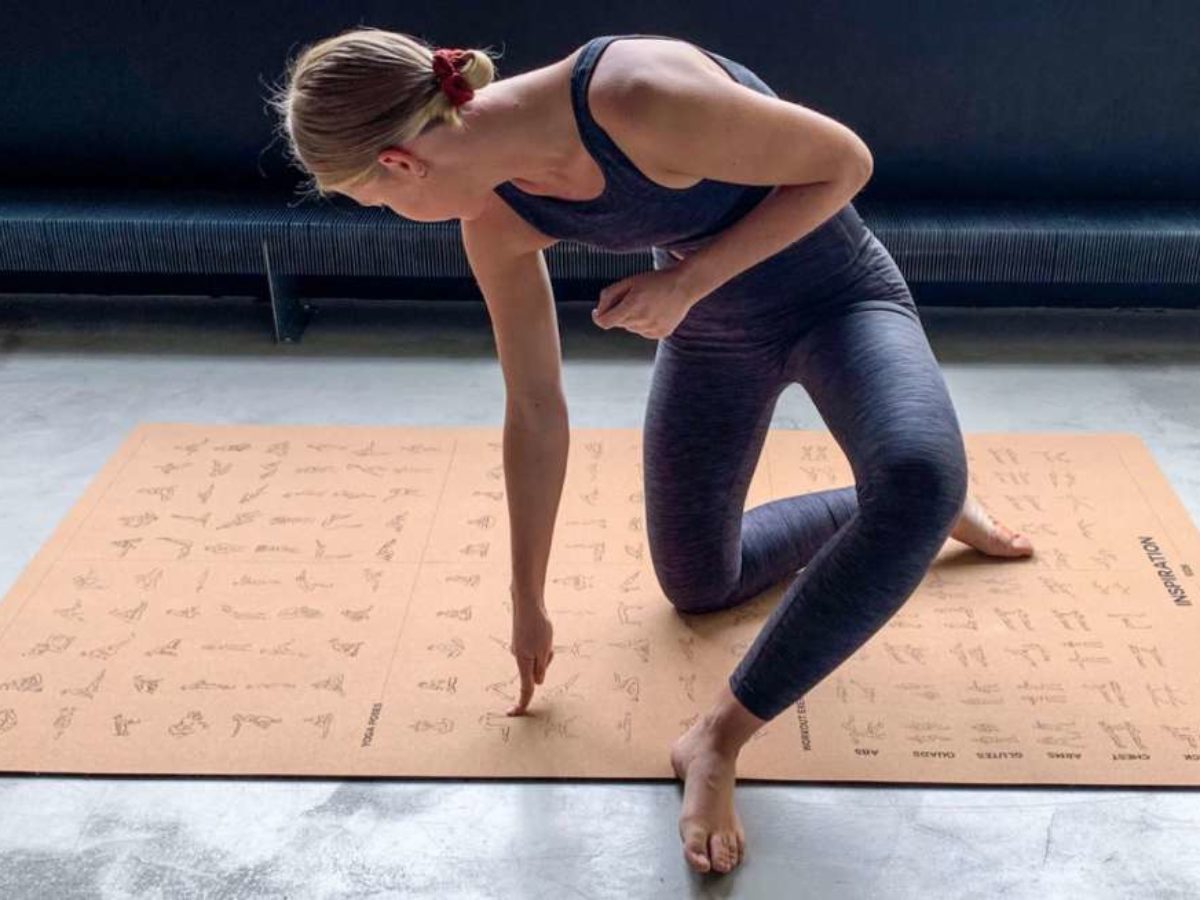 Liège Tapis de yoga antidérapantes Best Grip avec Yoga Sangle méditation Entraînement Pilates 